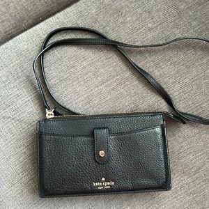 Kate Spade ♠️ Black Crossbody Bag with Silver Detailing